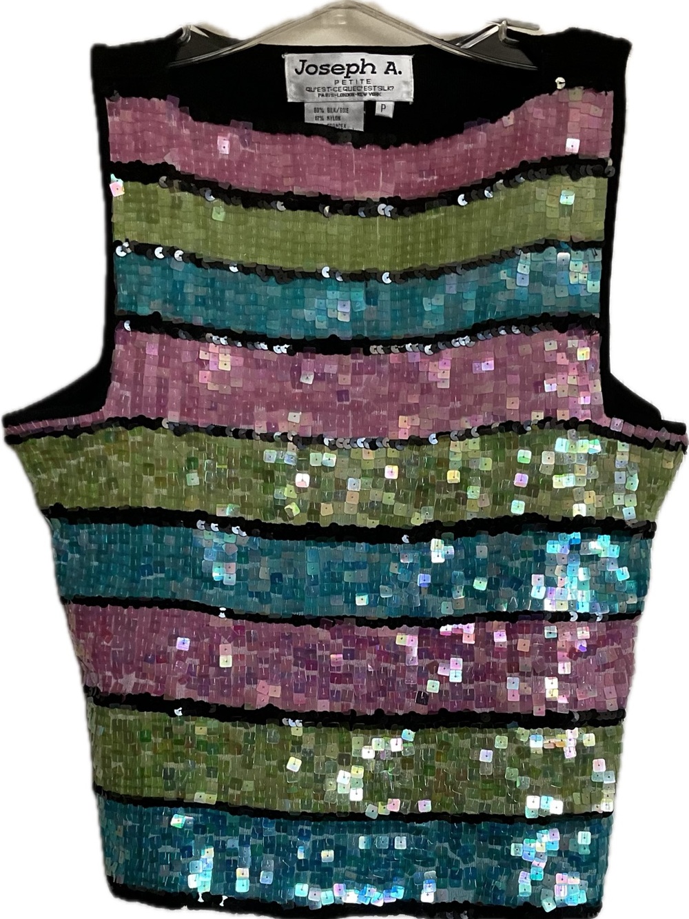 Joseph A. Petite Vibrant Multi-Color Sequin Knit top - Special Occasion - Petite